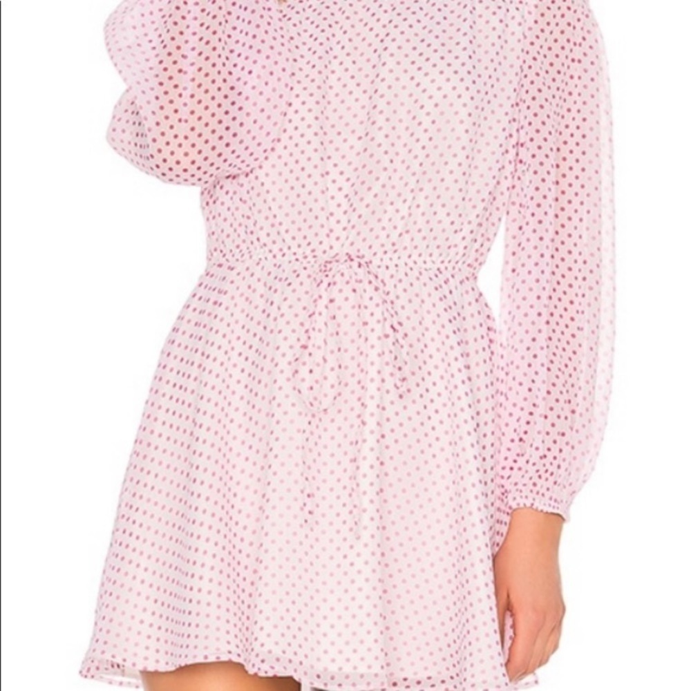 Lovers + Friends White Pink Polka Dot Dress NWT | Sz Med - Picture 4 of 7